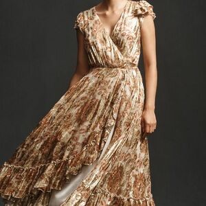 Mac Duggal v neck Midi dress(Anthropolgie)